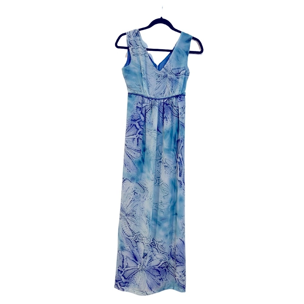 Elegant Blue Sleeveless Dress